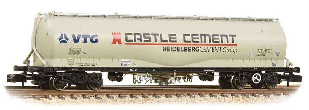 Graham Farish N 377-676B Castle Cement 100 Tonne JPA Cement Wagon Grey Livery