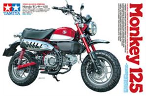 This Tamiya 1/12th 14134 model replica recreates the all-new Honda Monkey 125. The Monkey line was first sold in Japan in 1967, and soon gained long-lasting worldwide acclaim
