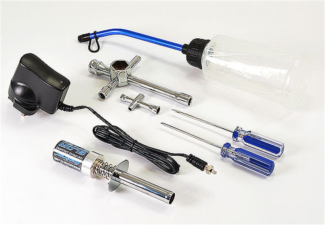 Fastrax  FAST692 Nitro Starter Set Inc Glowstart, Charger, Fuel Filler Bottle And Tools