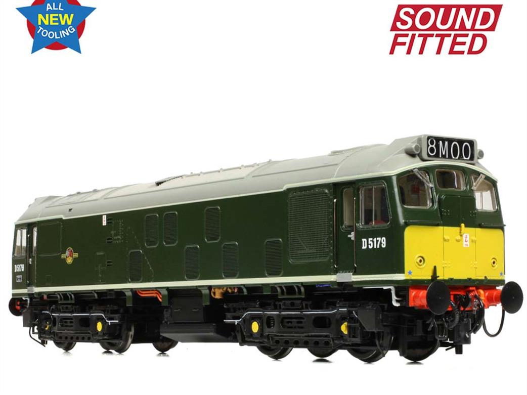 Bachmann OO 32-343ASF BR D5179 Class 25/1 Diesel Locomotive Green Small Warning Panels DCC Sound