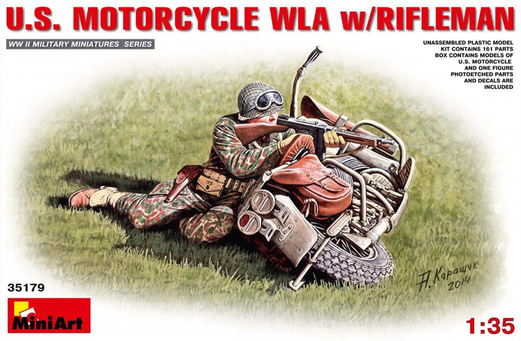 MiniArt 1/35 35179 US WW2 Motorcycle WLA with Rifleman