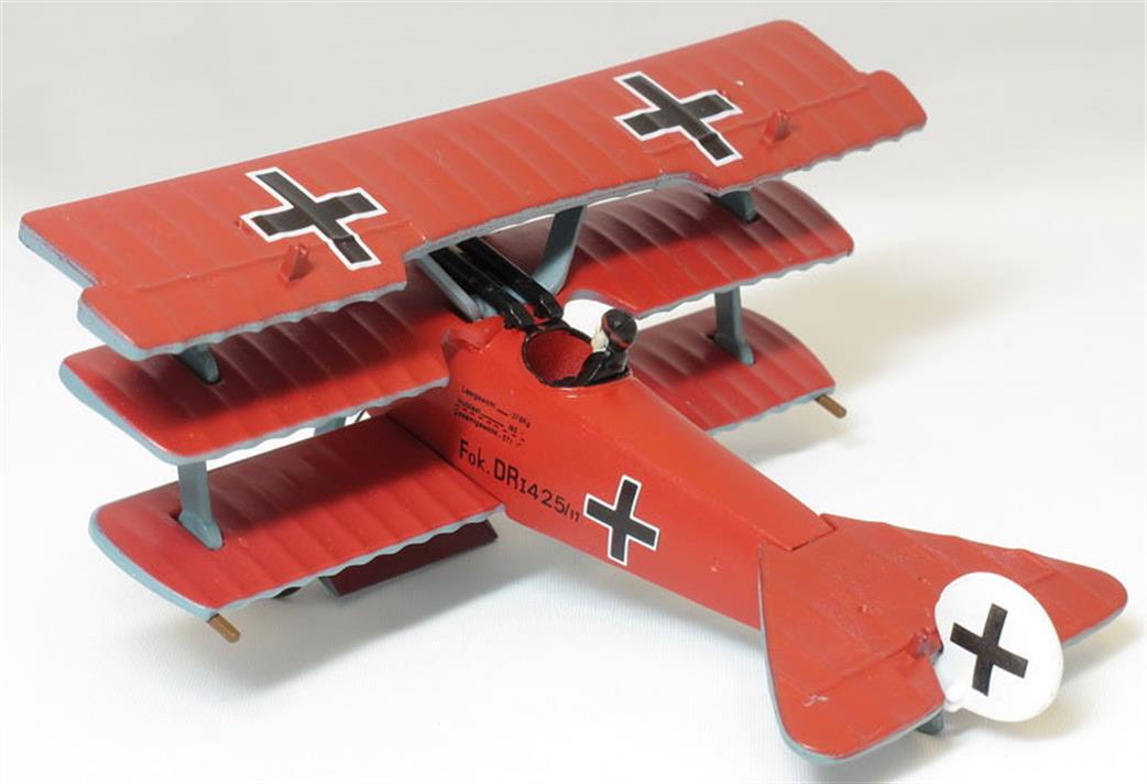 1/72 REDBARON Fokker DR1 Red Baron Diecast WW1 Model