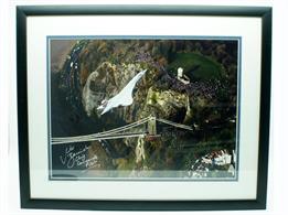 Framed Signed Photographic Print (UK Delivery Only) 16"x12" signed by Mike Bannister, Chief Concorde Pilot and Adrian Meredith, Photographer. Black Brushed Wooden Frame with double mount. Overall Size 21 1/2"x18".