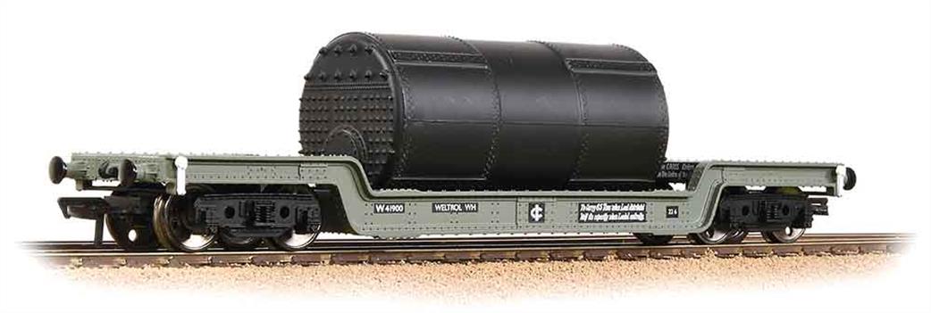 Bachmann 33-901F BR 45-Ton Bogie Well Wagon Grey Early Boiler Load OO