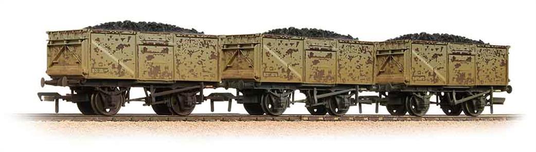 Bachmann OO 37-239 Pack of 3 BR 16ton Steel Mineral Wagons Grey Late Weathered