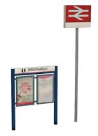 Scenecraft 44-548 00 Gauge Station Signage SetSet of railway station signs including double-arrows sign and timetable poster boards.Measures 15mm x 5mm x 48mm