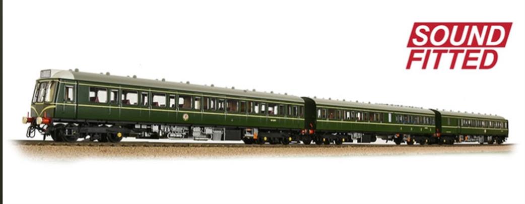 Bachmann OO 35-500SF Class 117 3-Car DMU BR Green (Speed Whiskers) DCC and Sound