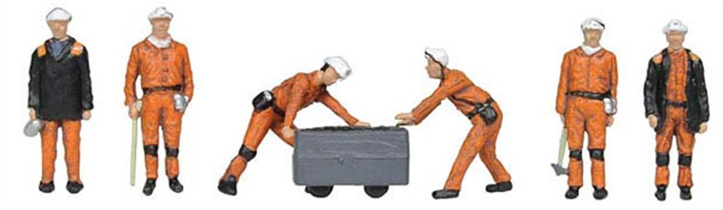 Bachmann 36-400 Coal Miners 1960/70s Pack of 6 Figures OO