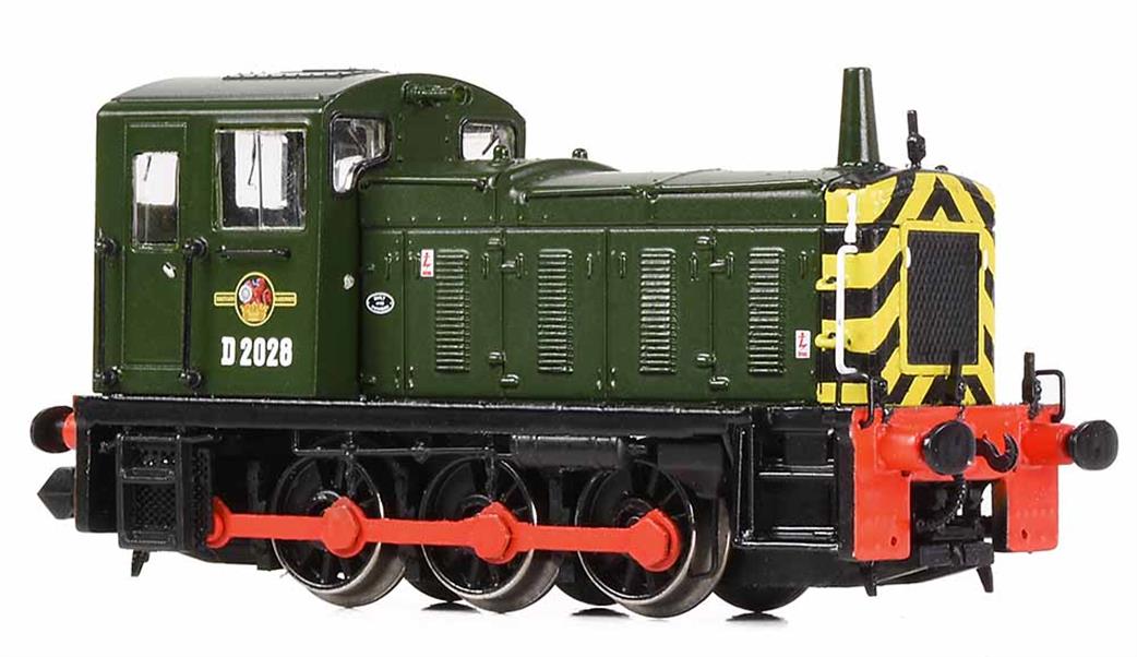 Graham Farish N 371-061A BR D2028 Class 03 0-6-0 Diesel Shunter Green with Wasp Stripes