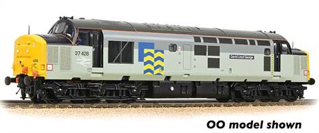 A detailed model of the BR class 37 locomotives featuring a fully revised bodyshell and chassis.The features of these intricately detailed models include an NEM Coupling pocket snowplough fitting, bi-directional lighting, prototypical roof details including air horns and aerials where relevant, an NEM 6 Pin Decoder socket and a twin fly-wheel motor mechanism driving all axles. Era 8. DCC Ready 6 pin decoder required for DCC operation.
