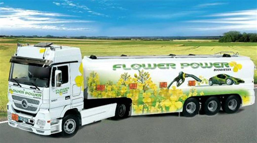 Italeri 1/24 3856 Mercedes Benz Actros Lorry & Flower Power Tank Trailer Kit
