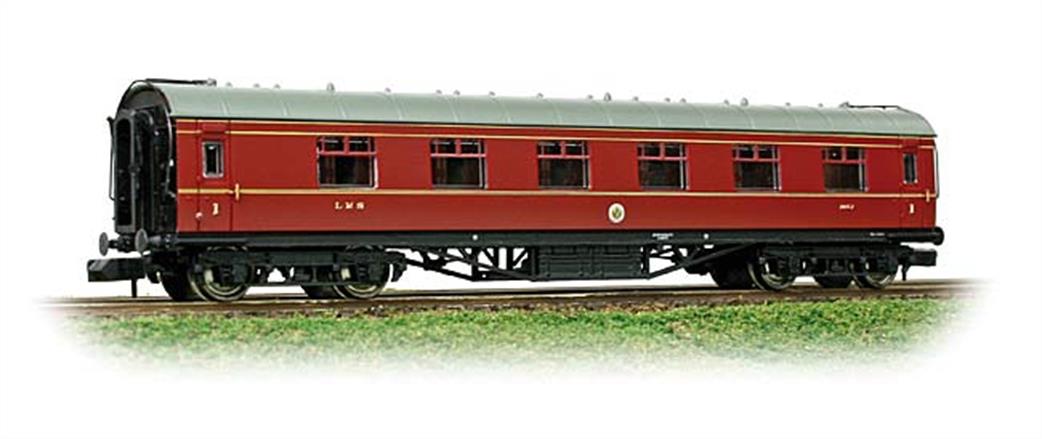 Graham Farish N 374-845C LMS Stanier Corridor First Class Coach Crimson Lake