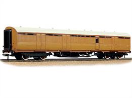 Detailed model of the Thompson design LNER BG (brake, gangwayed) full brake coach for luggage and mails.Model finished as painted in teak effect finish to match the LNER varnished tea coaches, as running in the initial post-nationalisation period.