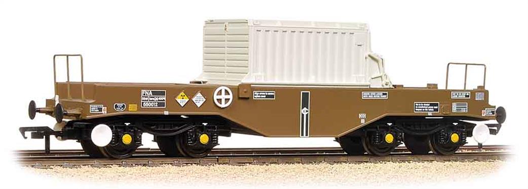 Bachmann OO 38-345B FNA Nuclear Flask Wagon Flat Floor and Round Buffers