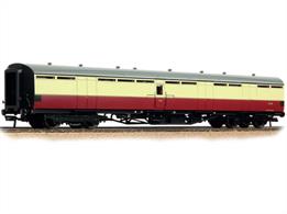Detailed model of the Thompson design LNER BG (brake, gangwayed) full brake coach for luggage and mails.Model finished as painted in British Railways crimson &amp; cream express passenger stock livery.