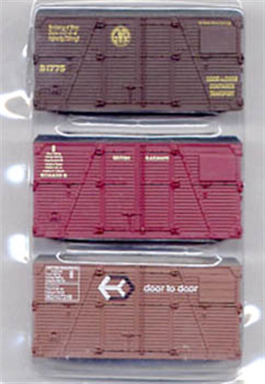 Bachmann OO 36-004A 3 BD Large Containers Bauxite & Crimson Liveries