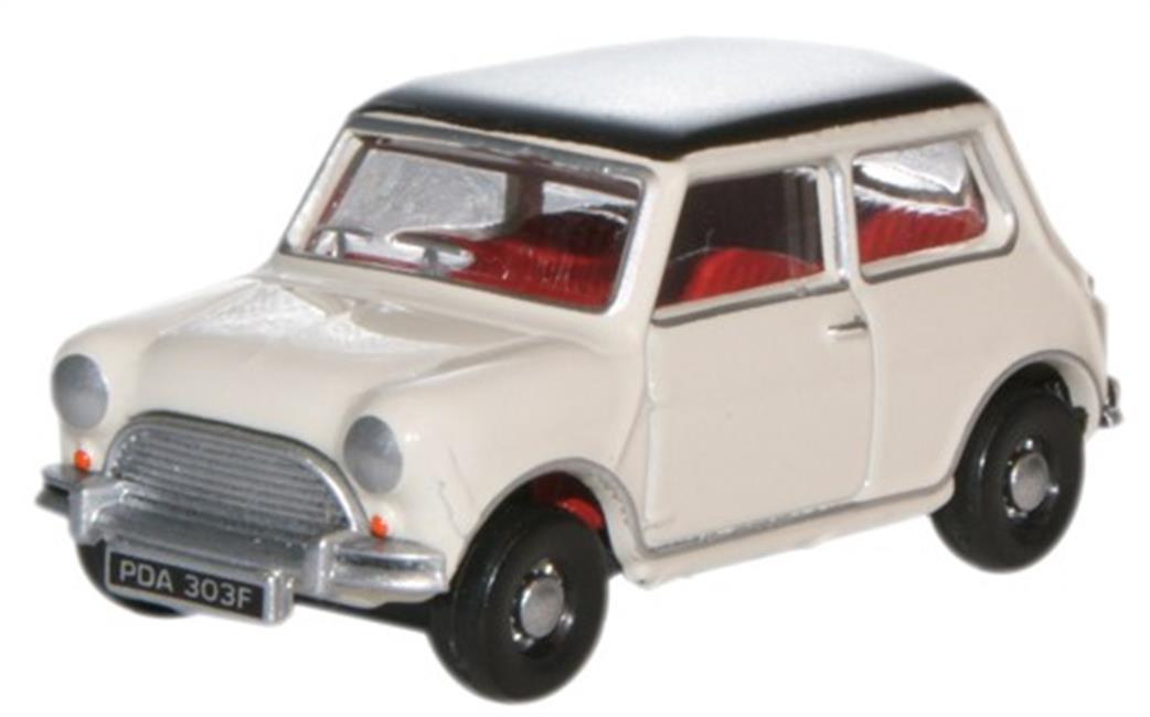 Oxford Diecast 1/76 76MN002 Old English White/Black Austin Mini