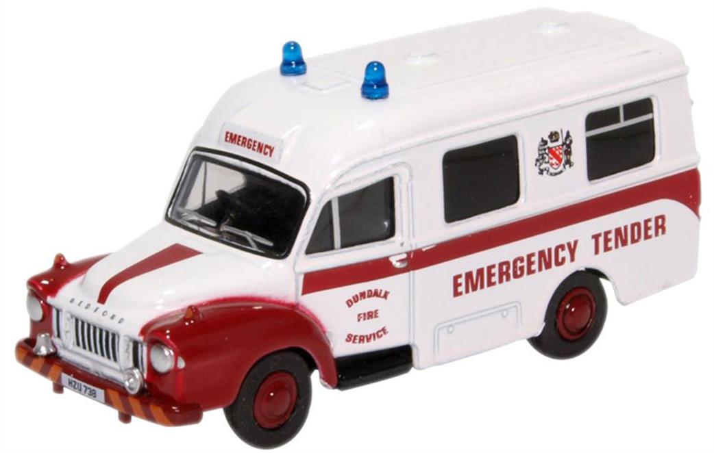 Oxford Diecast 76BED007 Bedford J1 Ambulance Dundalk Fire Service 1/76