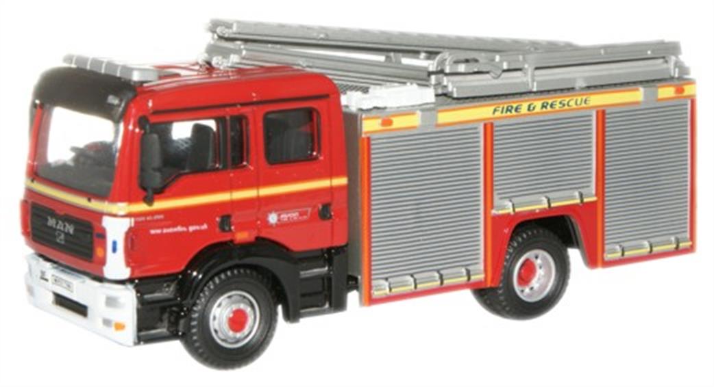 Oxford Diecast 1/76 76MFE001 Avon Fire & Rescue MAN Pump Ladder