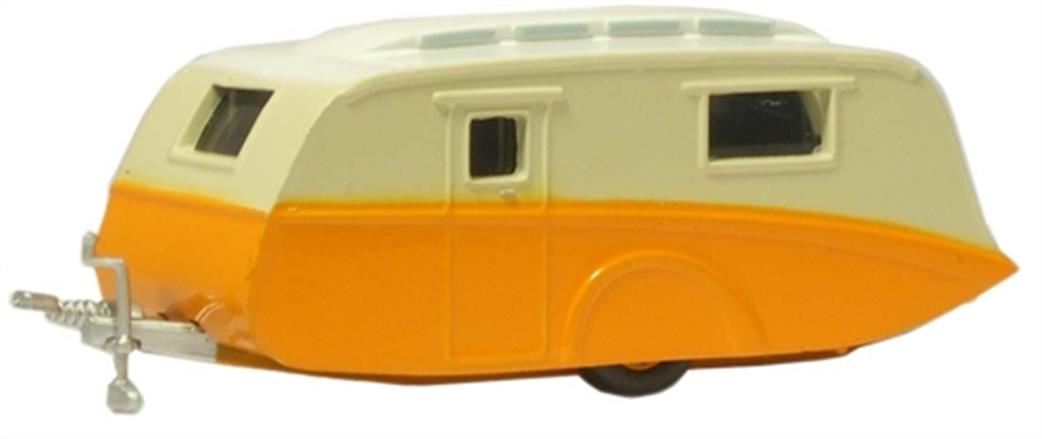Oxford Diecast NCV001 Orange / Cream Caravan model 1/148