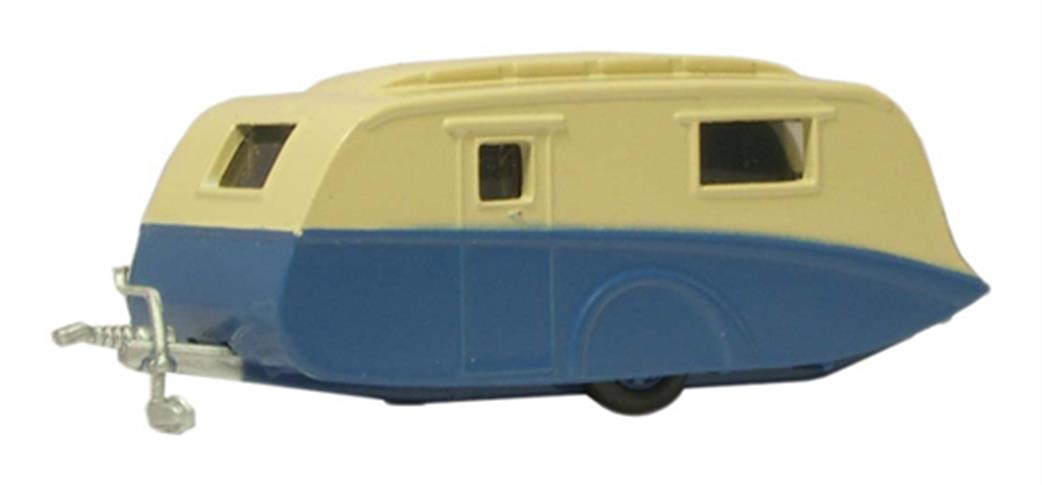 Oxford Diecast 1/148 NCV002 Blue & Cream Caravan Model