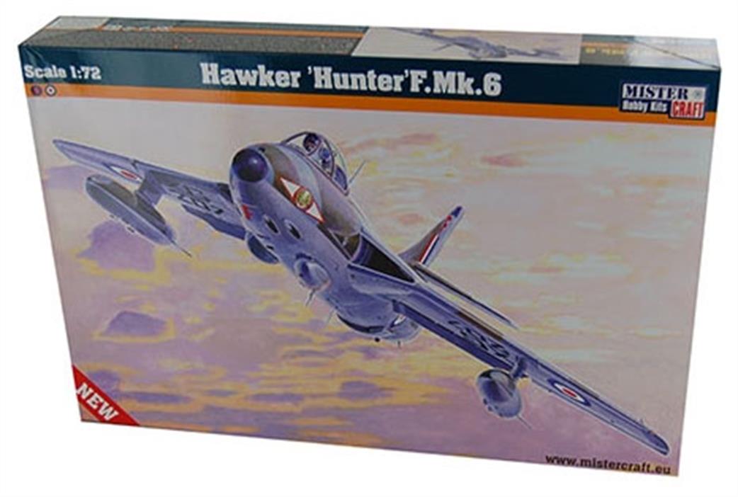 MisterCraft 1/72 040109 Hawker Hunter F Mk6 Jet Fighter Kit