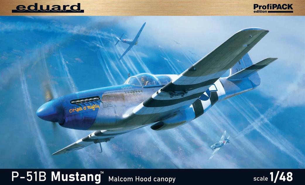 Eduard 1/48 82176 P-51B Mustang Fighter With Malcolm Hood Plastic Kit Profipack