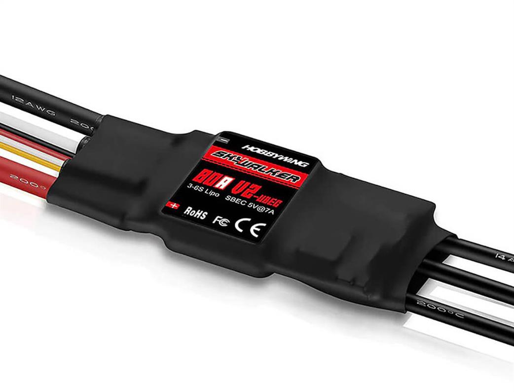 Hobbywing  HW80060440 Skywalker 80A V2 Brushless Speed Controller 3-6S
