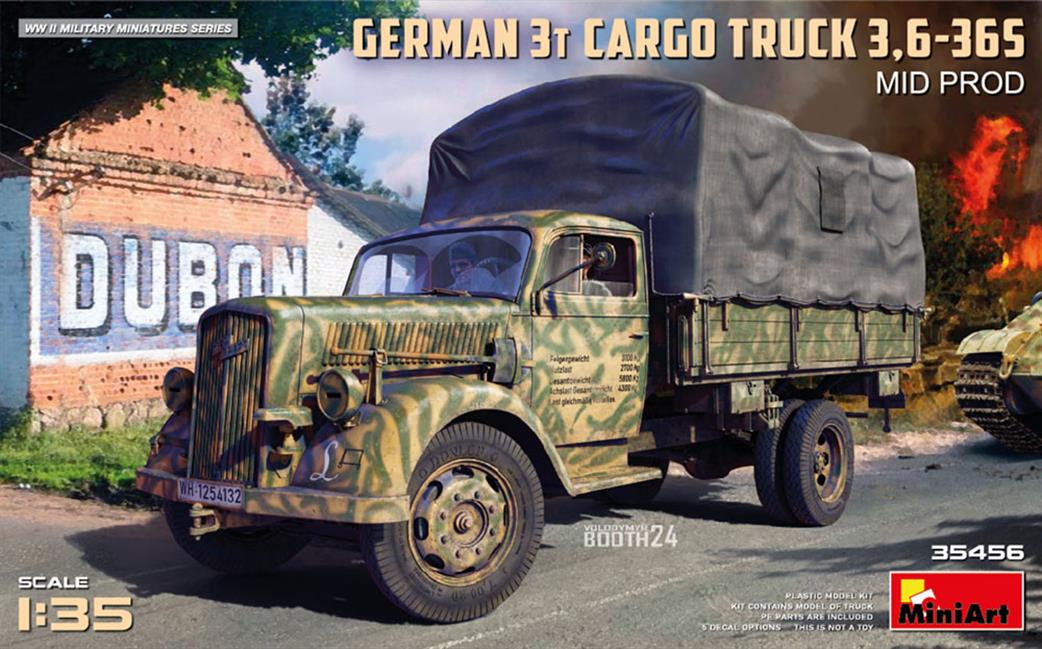 MiniArt 1/35 35456 German 3T Cargo Truck Mid-Prod Plastic kit