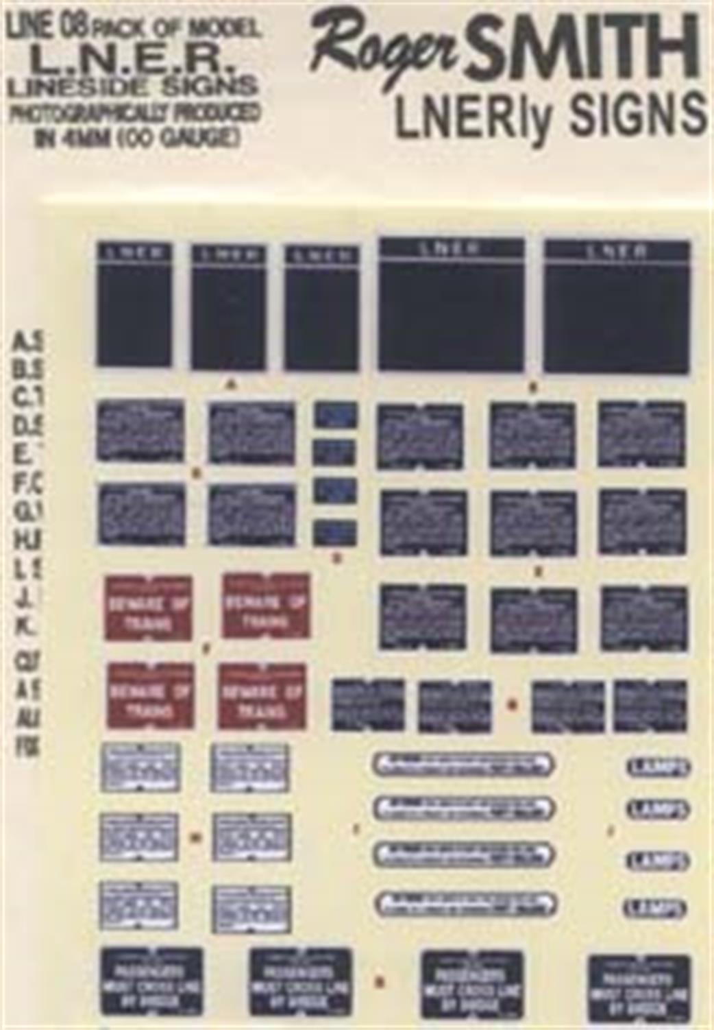 Roger Smith OO LINE08 LNER Signs and Noticeboards