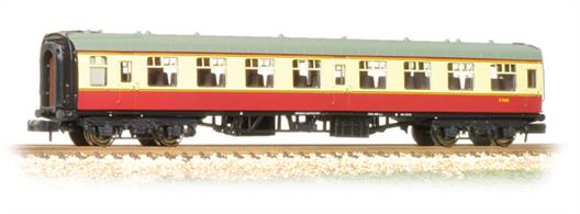 This model of the second class open coach painted in the early BR crimson &amp; cream livery.Era 5