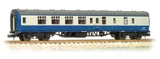 Bachmann Graham Farish are introducing newly tooled models of the BR Mk1, bringing these stalwart coaches up to current standards. This model of the second class side corridor coach will be painted in the corporate blue and grey livery which lasted from the late 1960s until the early 1990s.Eras 6-7