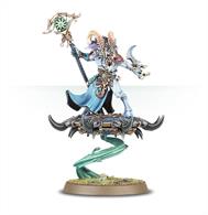 This multi-part plastic kit contains the components necessary to assemble a Tzaangor Shaman.  This kit comprises 16 components, and is supplied with a Citadel 40mm Round base.