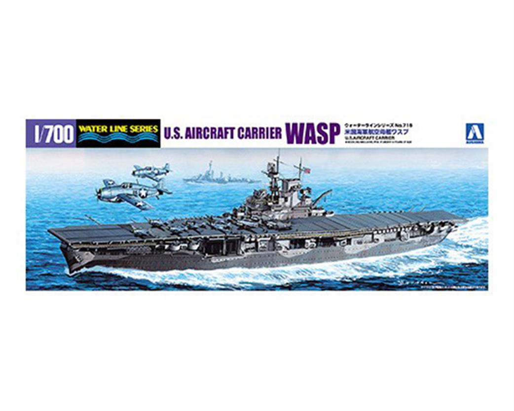 Aoshima 01034 USS Wasp Aircraft Carrier Waterline Plastic Model Kit 1/700