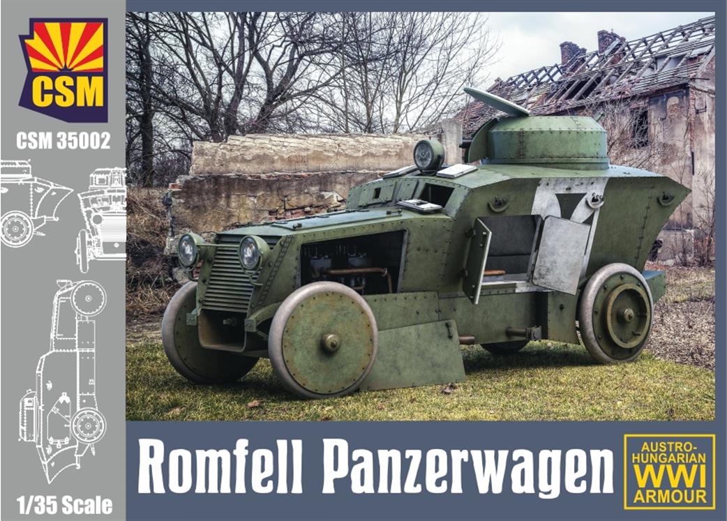 Copper State Models 1/35 35002 Romfell Panzerwagon WW1 Armoured Car Kit