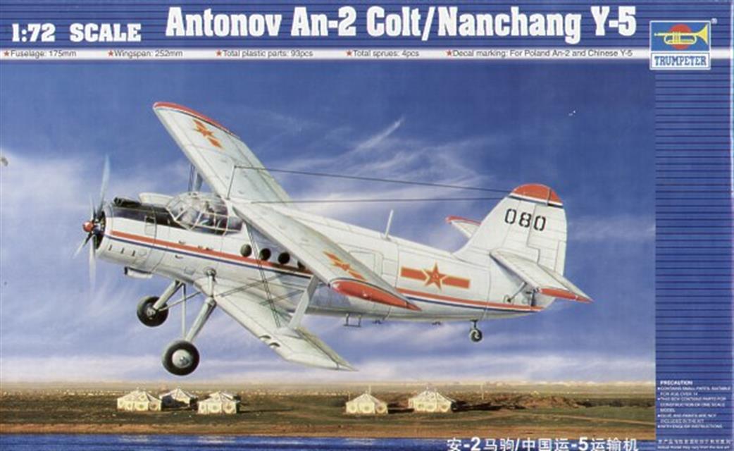 Trumpeter 01602 Antonov An-2 Colt/Nanchang Y-5 Plastic Kit 1/72