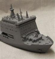A easy to make kit version of the Atlantics WM resin model, the Bay Class LSD. Etched brass detailing parts help give the model a fine appearance and a choice of four names is provided, including Largs Bay, which was sold to Australia in 2011 and renamed HMAS Choules, despite the fact that there is a Largs Bay on the Australian coast.Enhancing the model are several cargo and deck handling items, including a LCT10, Containers, Deck Handling Vehicles, Model length is just under 10" (24.5cm) so its a good size. 