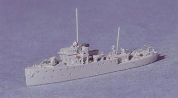 Detailed fully finished model of Royal Navy minesweeper HMS Bangor, 1940.