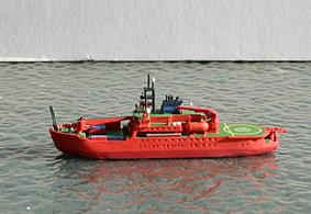 A 1/1250 scale painted &amp; finished metal model of the Australian icebreaker, Aurora Australis.&nbsp;This ship, based in Hobart, Tasmania and used for research charters in Antarctica, is most famous for helping to rescue passengers aboard the Akademik Shokalskiy, trapped in ice in December 2013.