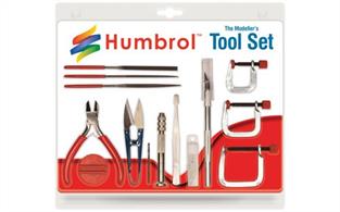 Humbrol Medium Tool Set AG9159The Kit Modellers Tool Set is specifically designed for the Airfix and plastic kit modeller - sprue clippers, tweezers,  files, screw dirver, knife and much more; all designed for making the perfect model