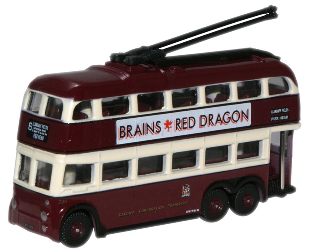 Oxford Diecast 1/148 NQ1005 Cardiff Q1 Trolleybus Model