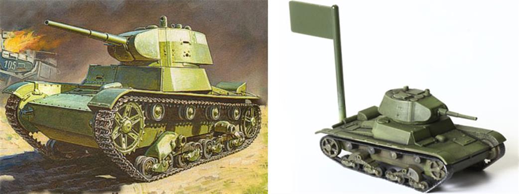 Zvezda 1/100 6113 Soviet Light Tank Snap Kit
