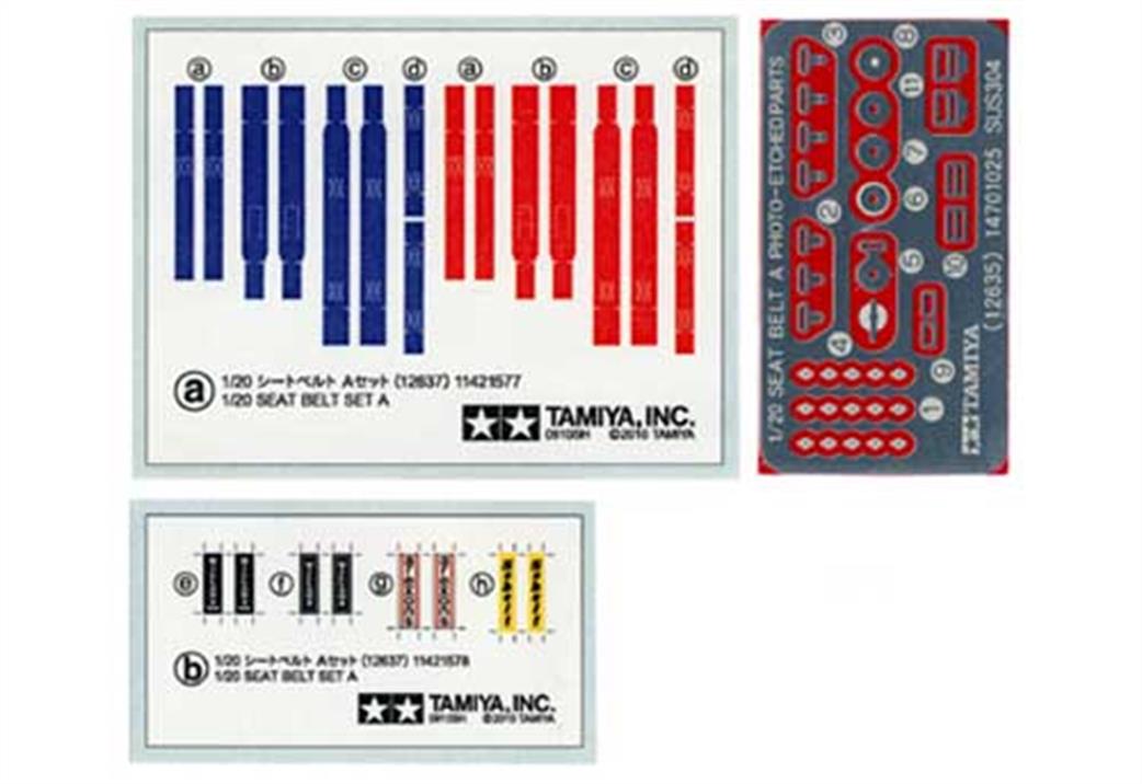 Tamiya 1/20 12637 Formula One Seat Belt Etch Set A 1970/80's