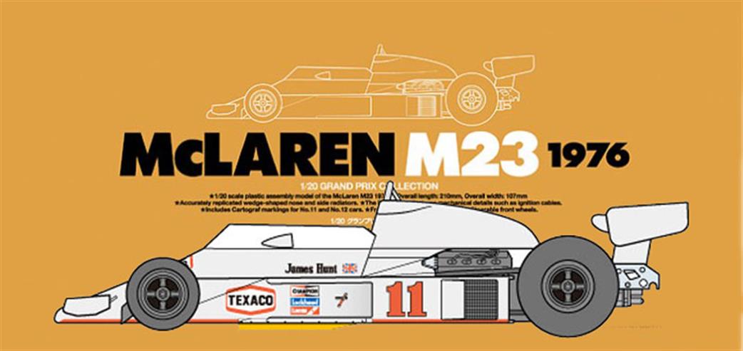 Tamiya 1/20 20062 McLaren M23 1976 Hunt Plastic F1 Car Kit
