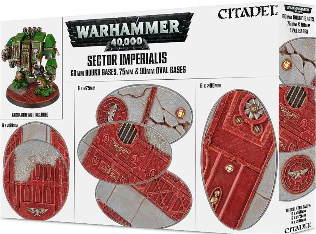 Games Workshop  66-93 Sector Imperialis 60mm Round 75 & 90mm Oval Bases