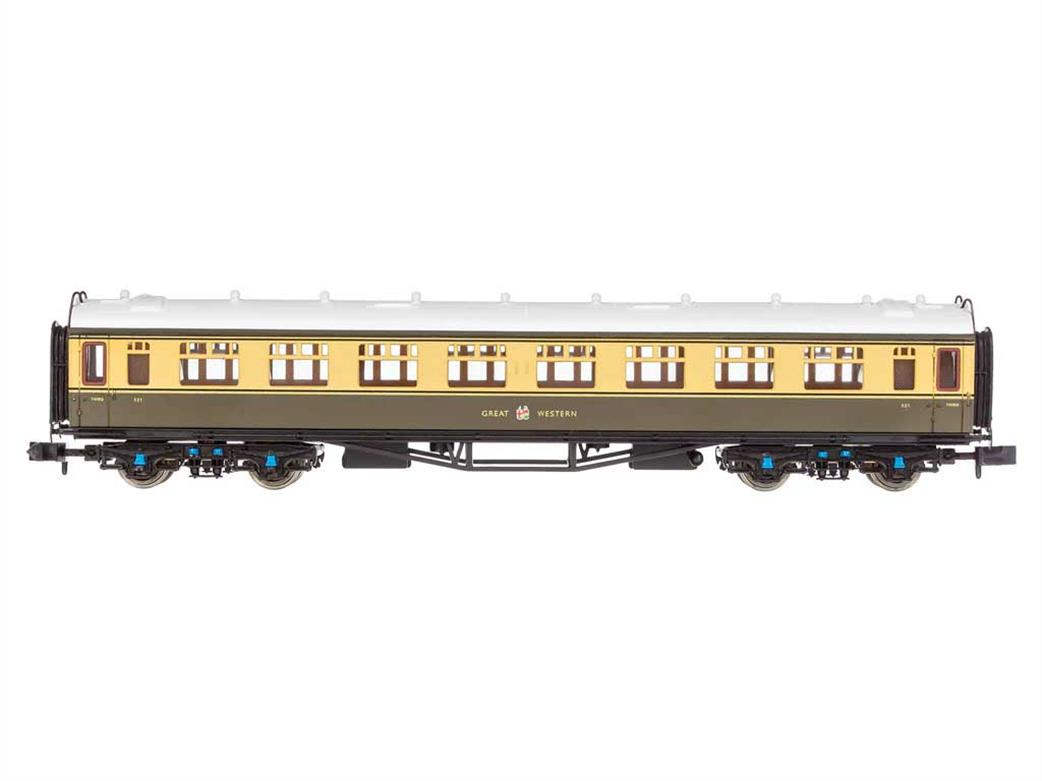 Dapol N 2P-000-161 GWR Collett Third Class Coach 521 Chocolate & Cream Great (crests) Westerm