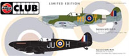 This Airfix A82015 club special contains one model with two decal options of an RAF SpitfireCommon Paints: 24, 33,56,62, 78, 85,A Version of the Kit Paints: 30, 53, 90, 106,165B Version of the Kit Paints: 71Paints for the Pilot are 26, 61 &amp; 96
