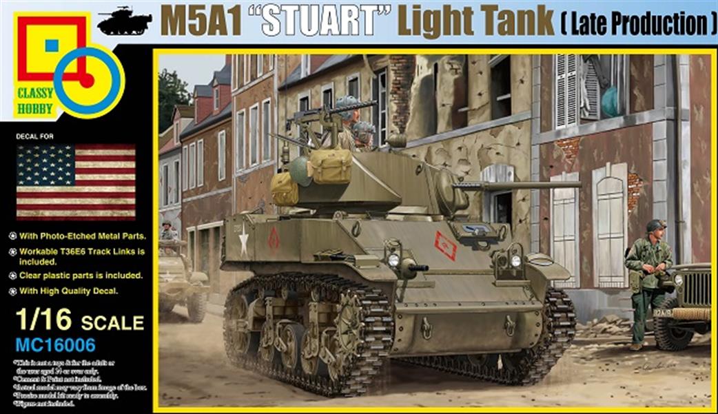 Classy Hobby 1/16 MC16006 M5 Stuart Light Tank Kit
