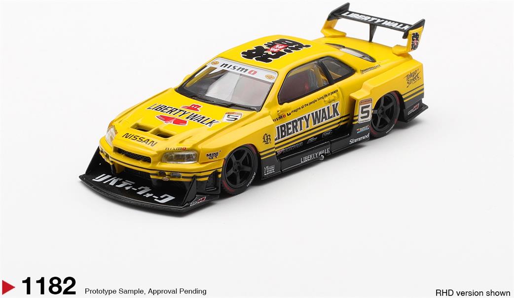 MiniGT 1/64 MGT01182-R Nissan LB-ER34 Super Silhouette Skyline Sport Yellow (RHD)