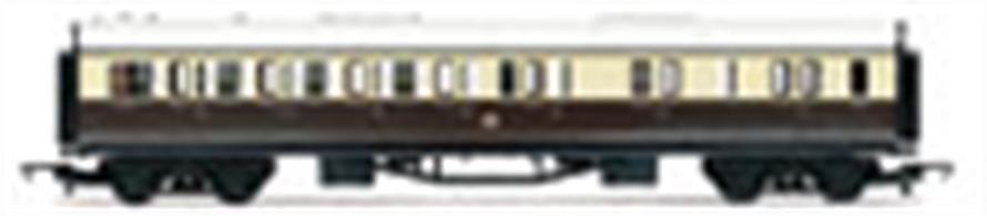 Now produced as part of the Hornby Railroad range these models of GWR Collett design 57ft corridor brake third class&nbsp;coach of the 1930s feature basic detailing on a generally accurate and nicely painted bodyshell painted in chocolate and cream livery.These coaches are ideal for making a Great Western train at a budget and for new modellers. The coaches are also a great basis for upgrading by superdetailing and redetailing.